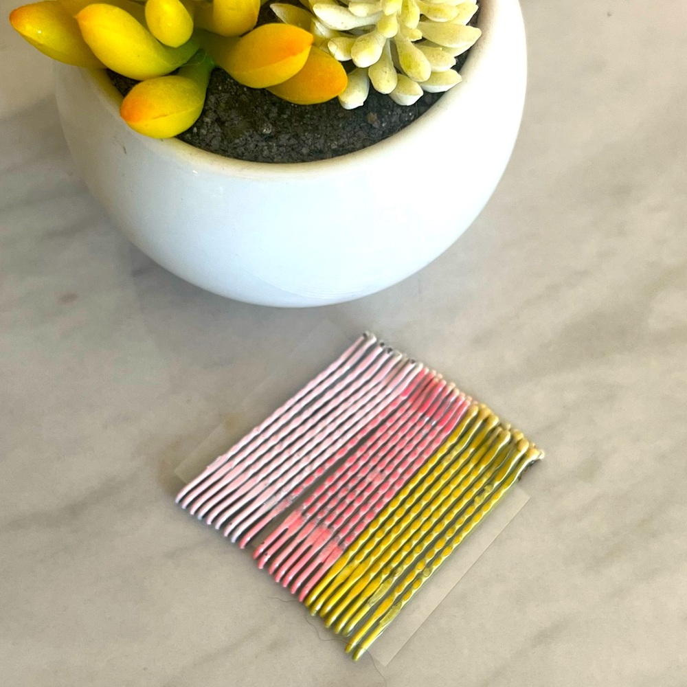Pink and Yellow Small Hair Clips